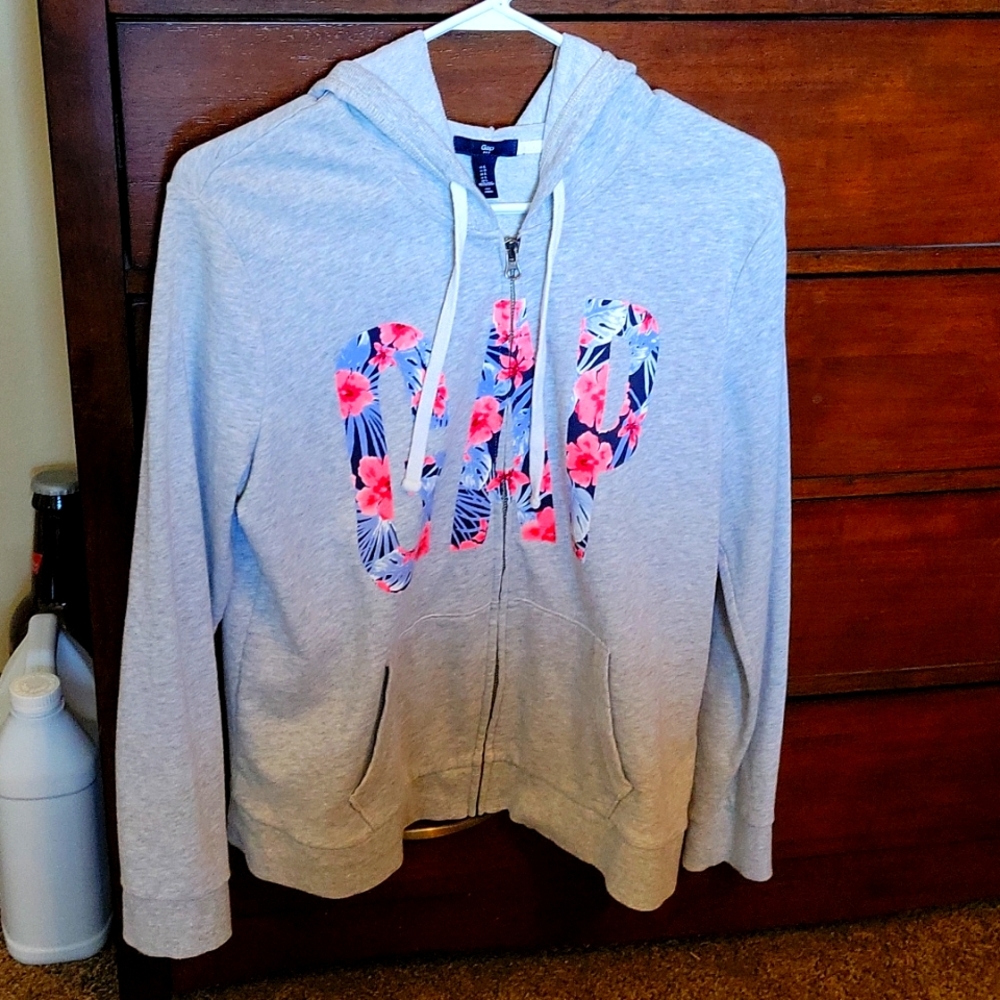 Gap hooded zip up lightweight sweatshirt